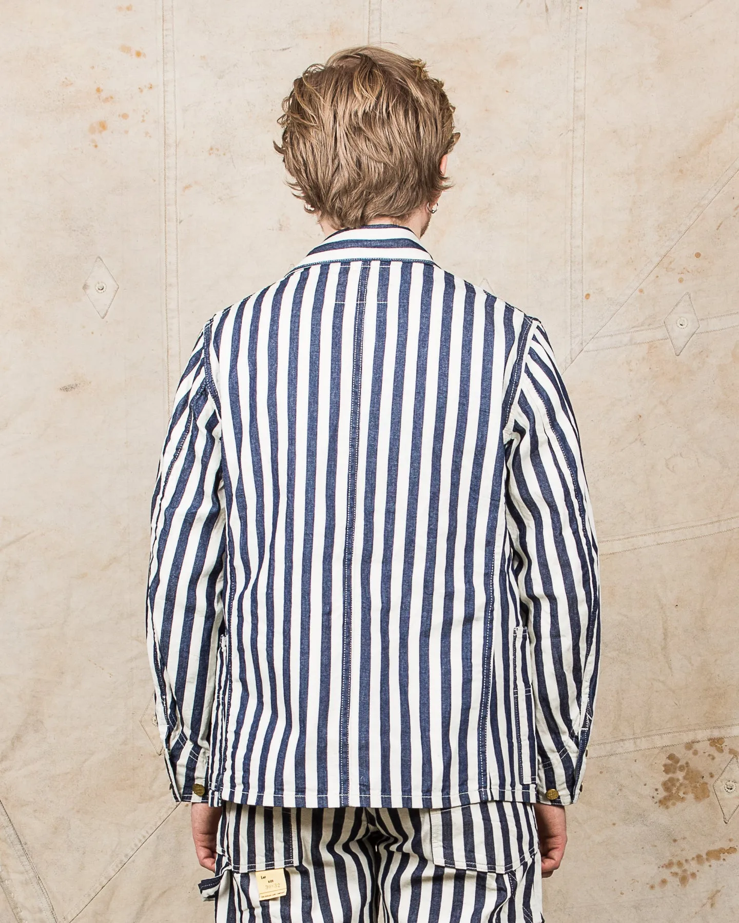 Sugar Cane & Co Headlight x Fiction Romance NOS 7oz 1/2" Indigo Stripe Work Coat