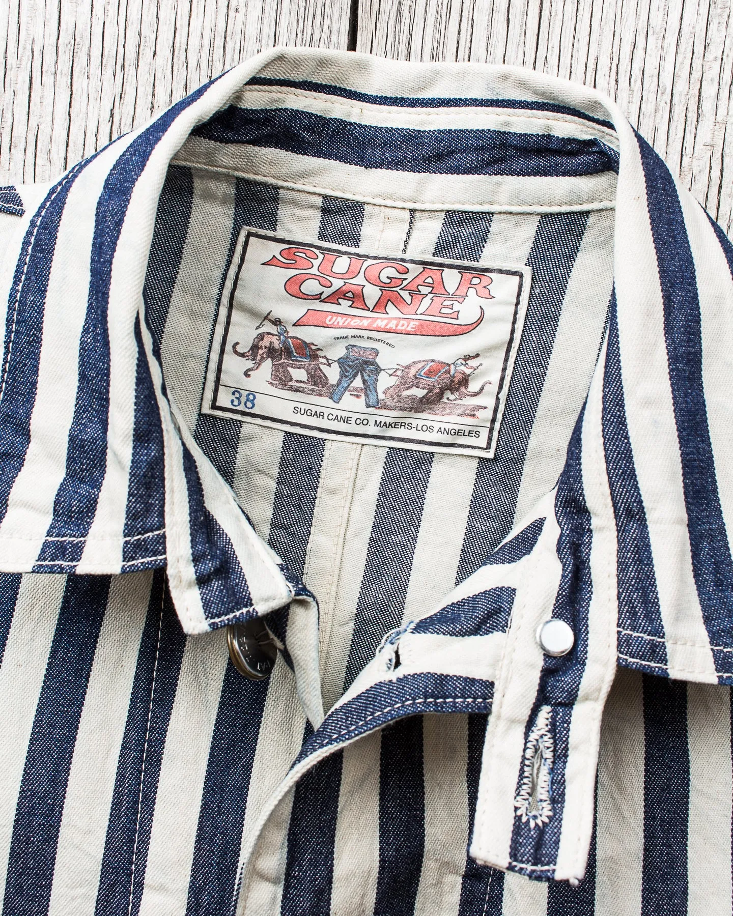 Sugar Cane & Co Headlight x Fiction Romance NOS 7oz 1/2" Indigo Stripe Work Coat