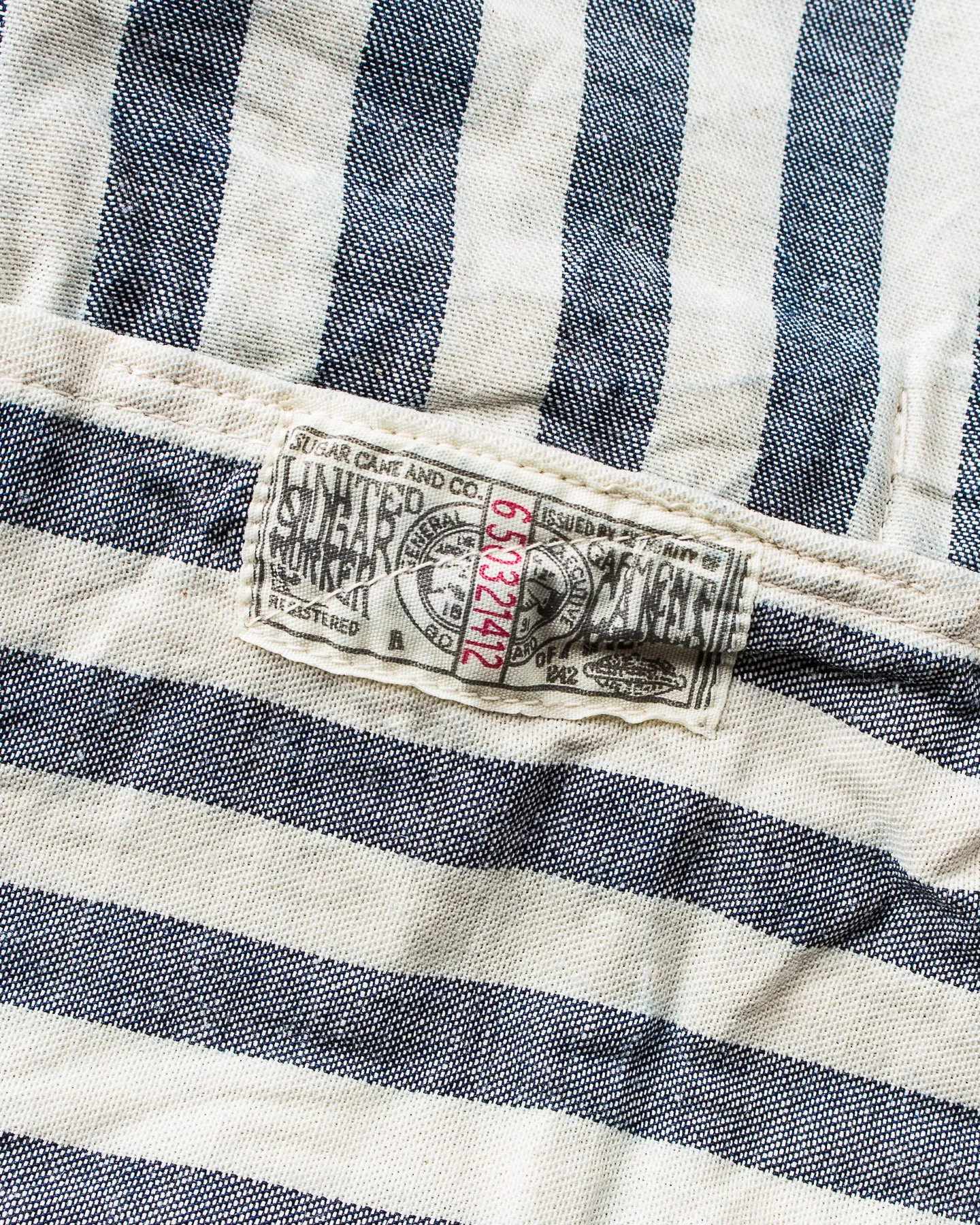 Sugar Cane & Co Headlight x Fiction Romance NOS 7oz 1/2" Indigo Stripe Work Coat