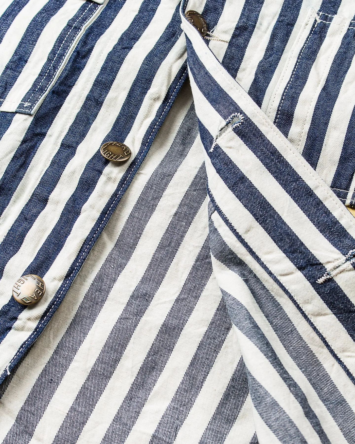 Sugar Cane & Co Headlight x Fiction Romance NOS 7oz 1/2" Indigo Stripe Work Coat
