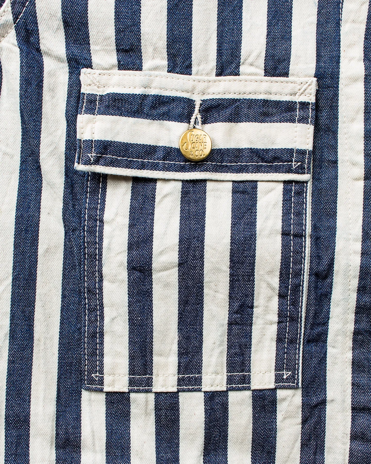Sugar Cane & Co Headlight x Fiction Romance NOS 7oz 1/2" Indigo Stripe Work Coat