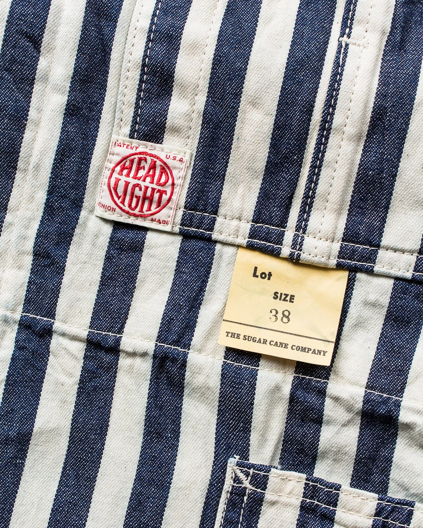 Sugar Cane & Co Headlight x Fiction Romance NOS 7oz 1/2" Indigo Stripe Work Coat