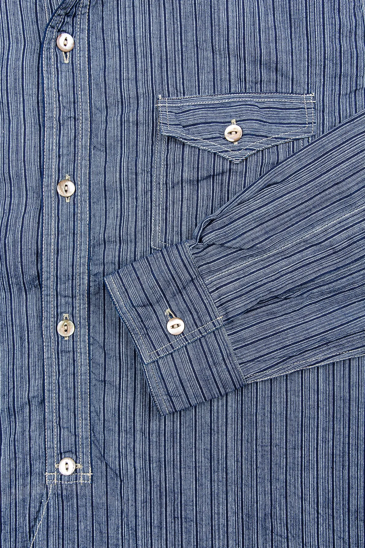 Sugar Cane & Co. Indigo Stripe Coat Shirt