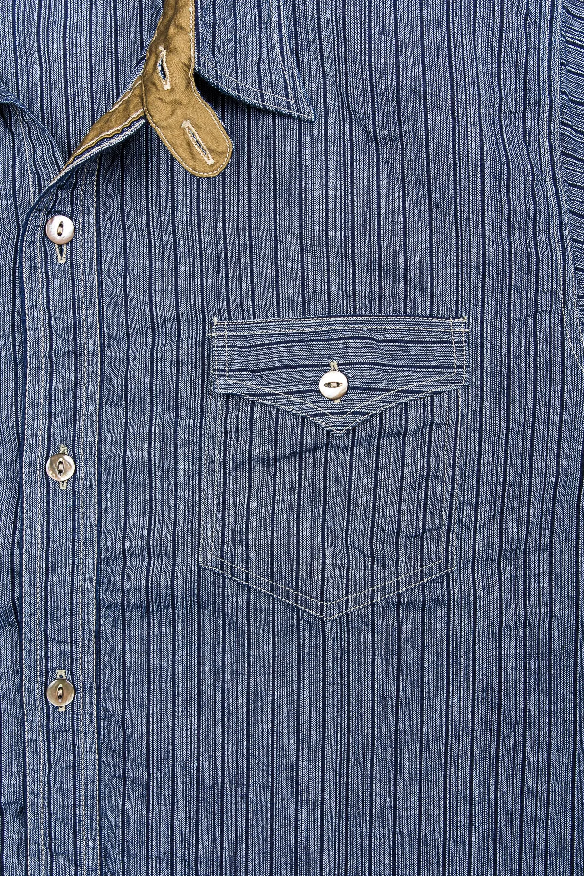 Sugar Cane & Co. Indigo Stripe Coat Shirt