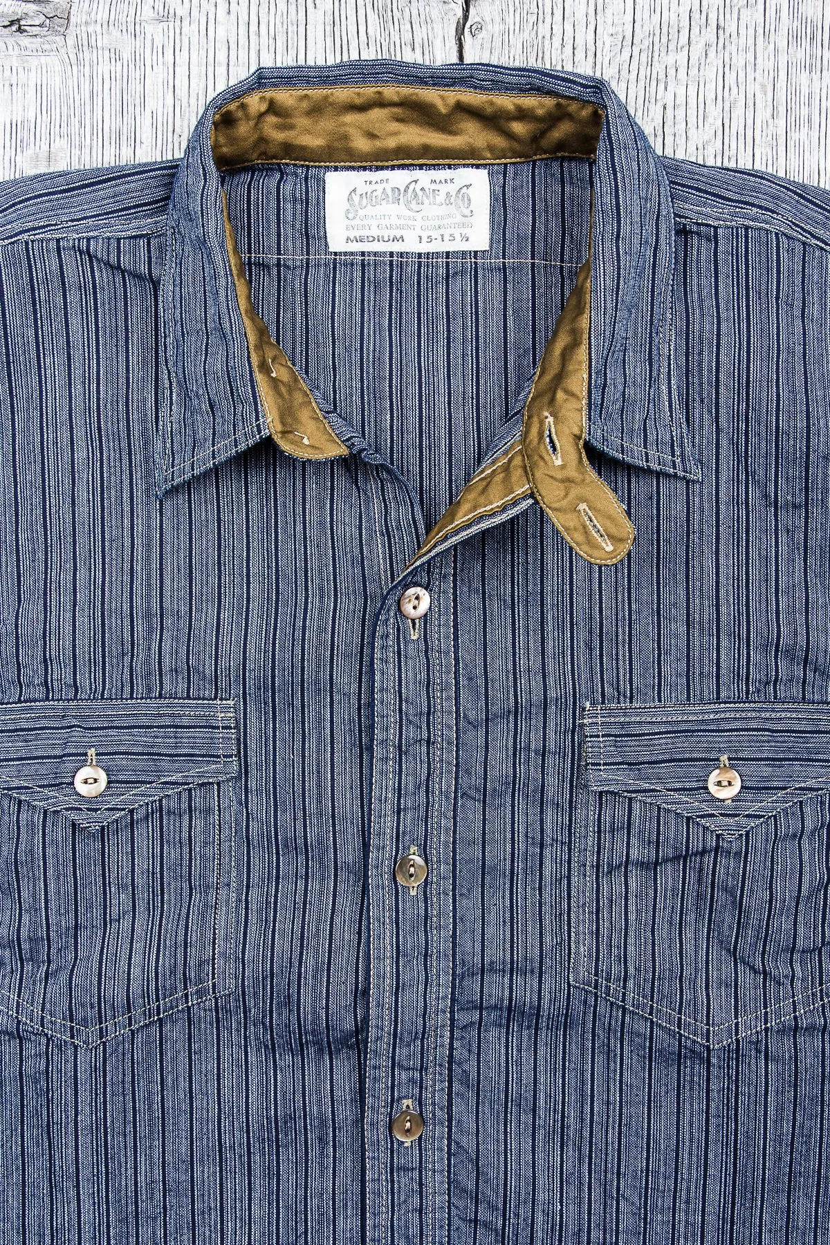 Sugar Cane & Co. Indigo Stripe Coat Shirt