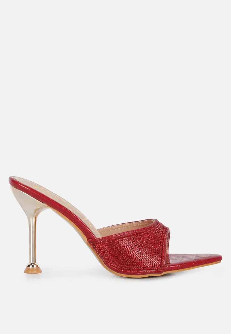 Sundai Rhinestone Embellished Stiletto Sandals By Ruw