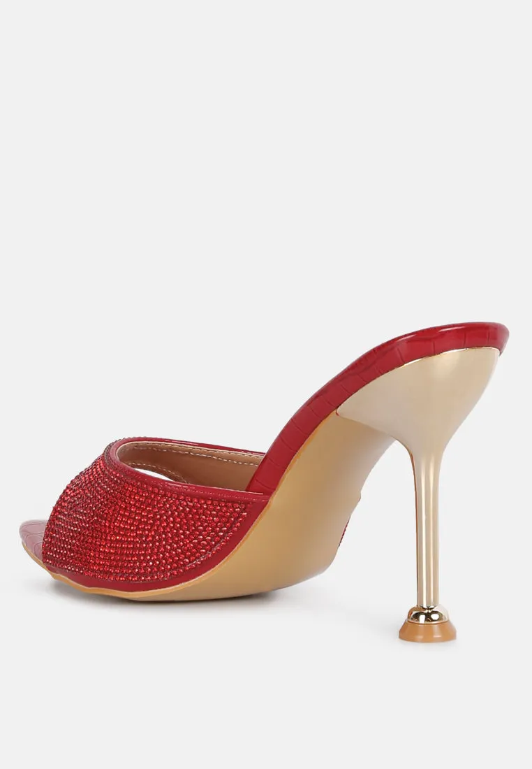 Sundai Rhinestone Embellished Stiletto Sandals By Ruw