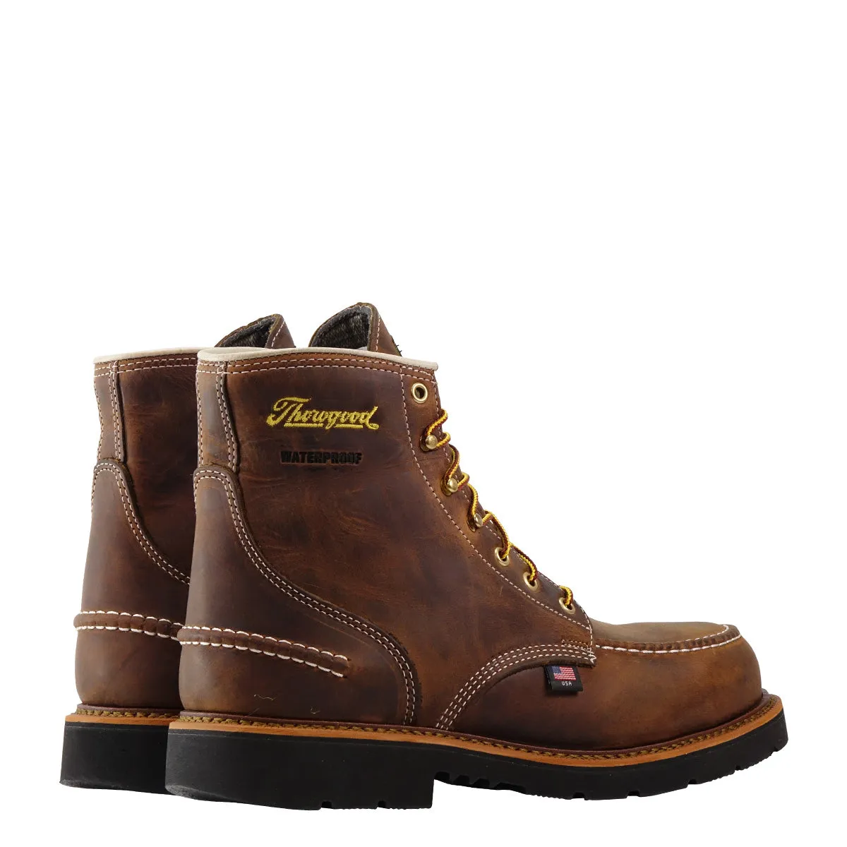 Thorogood Boots 804-3696 6" Made in USA Steel Toe 1957 Moc Toe Wedge Sole