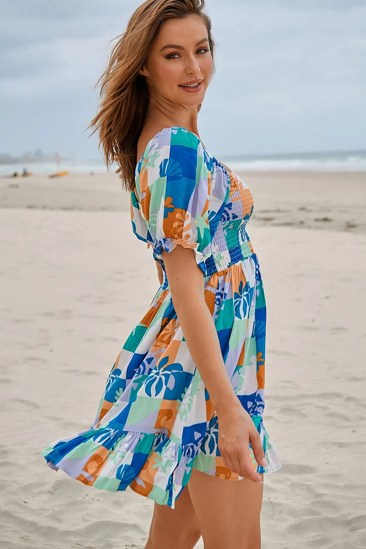 Tides Print Louise Mini Dress