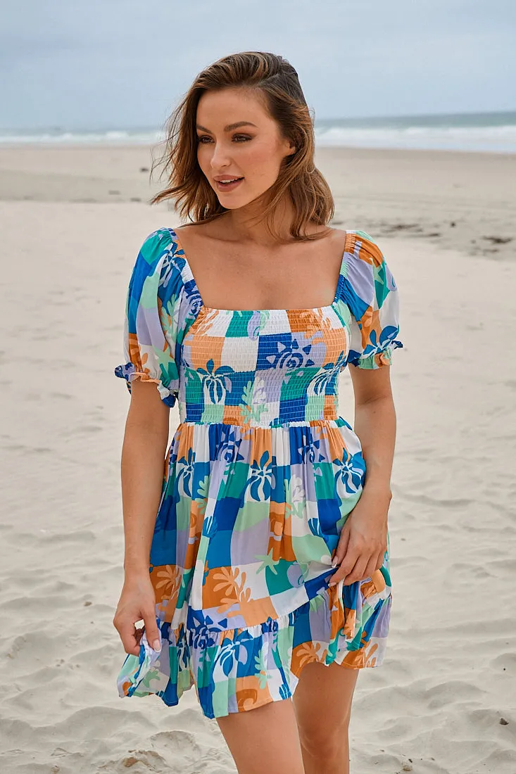 Tides Print Louise Mini Dress