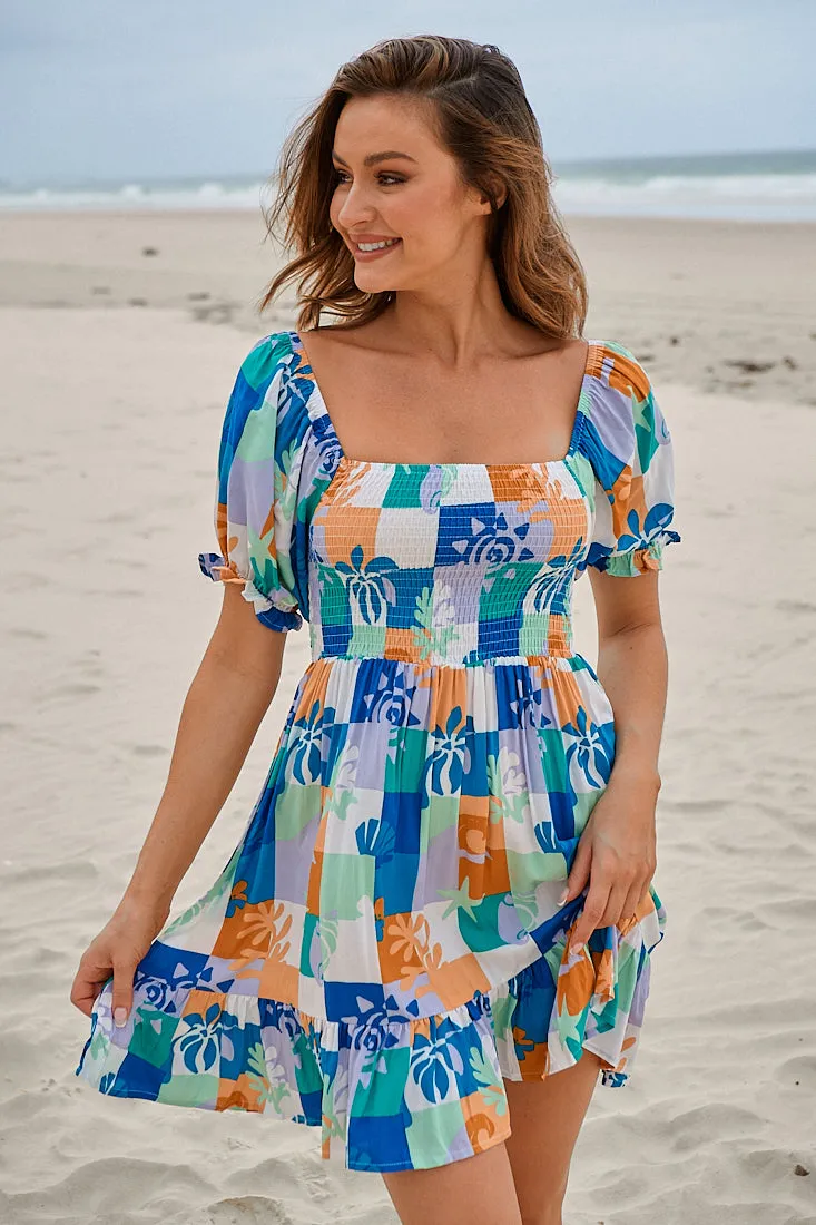 Tides Print Louise Mini Dress