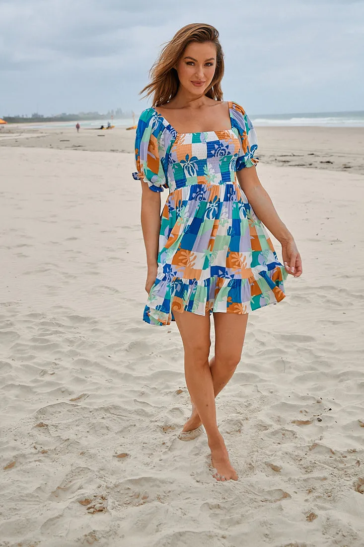 Tides Print Louise Mini Dress