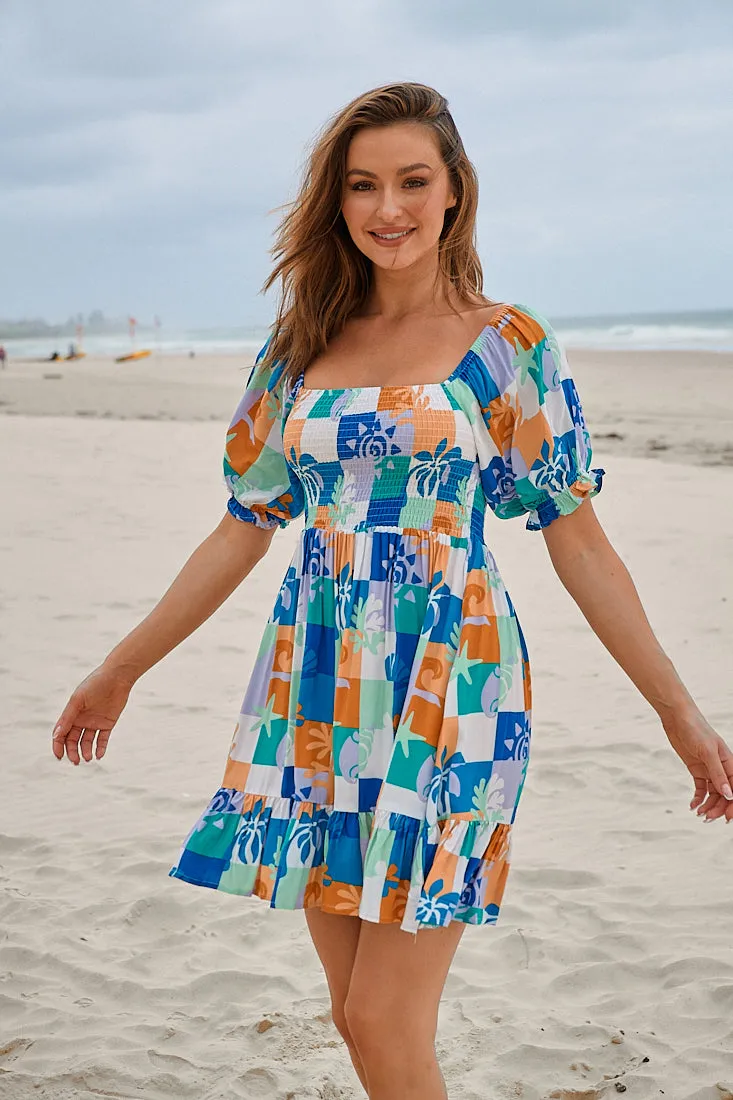 Tides Print Louise Mini Dress