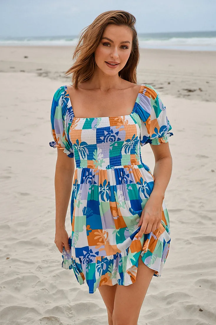Tides Print Louise Mini Dress