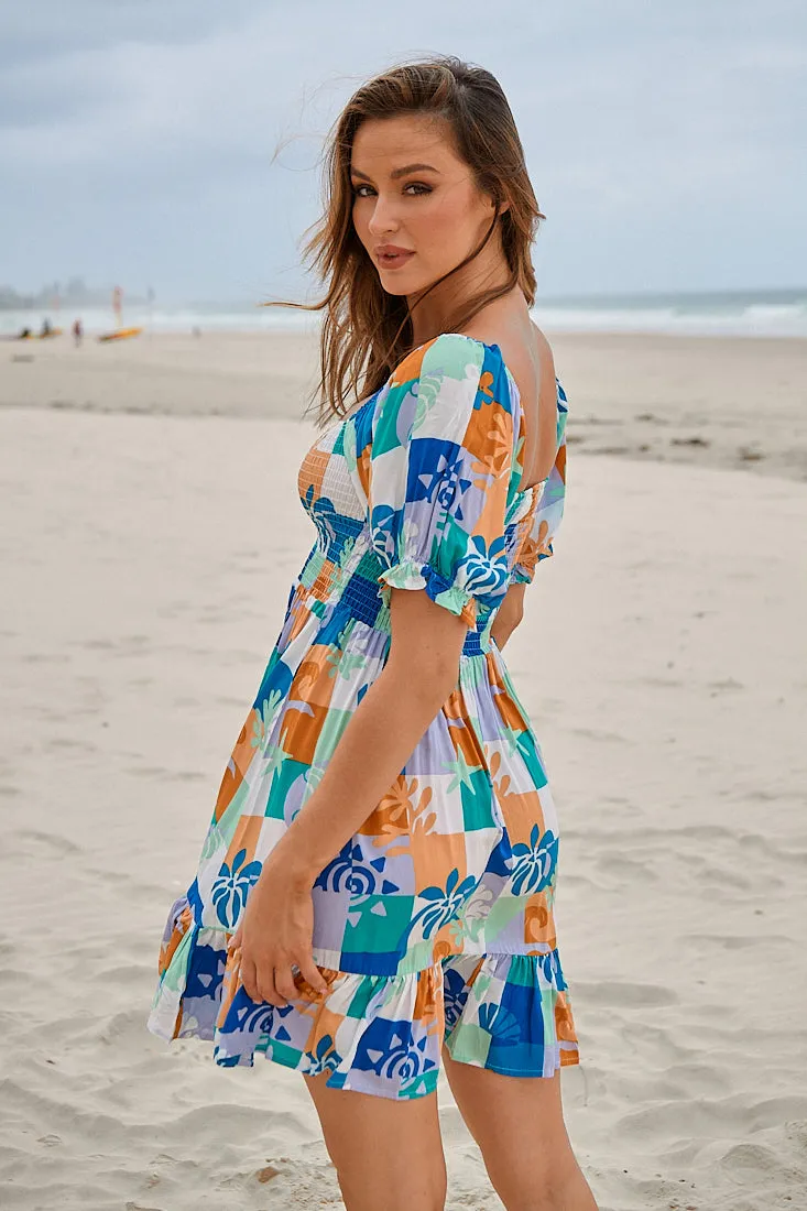 Tides Print Louise Mini Dress