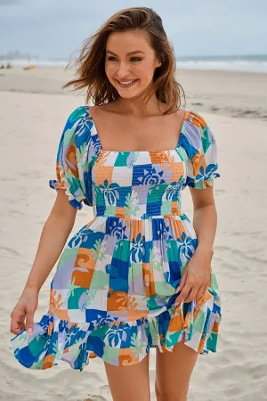 Tides Print Louise Mini Dress