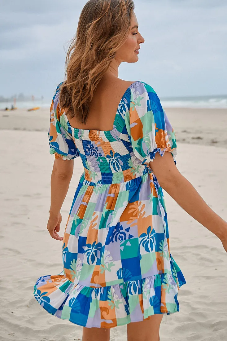 Tides Print Louise Mini Dress