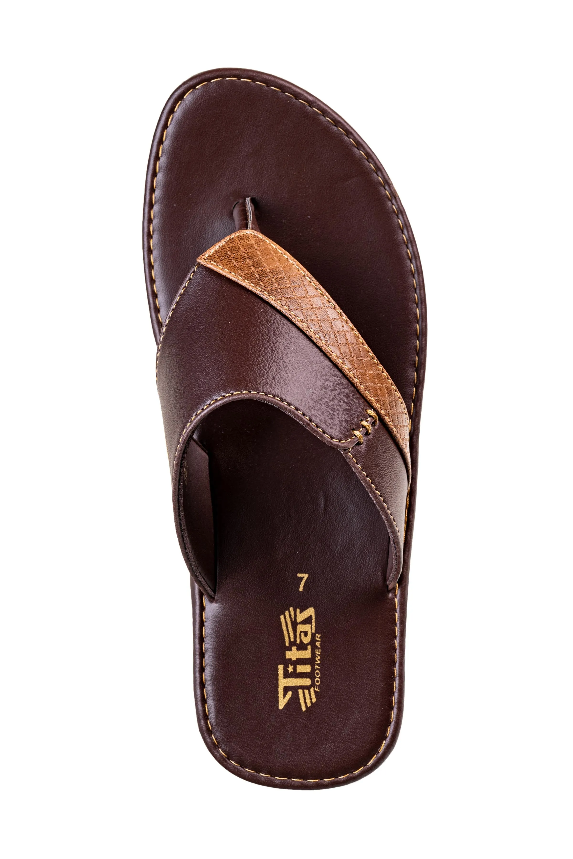 Titas Gents Brown / Tan Chappal
