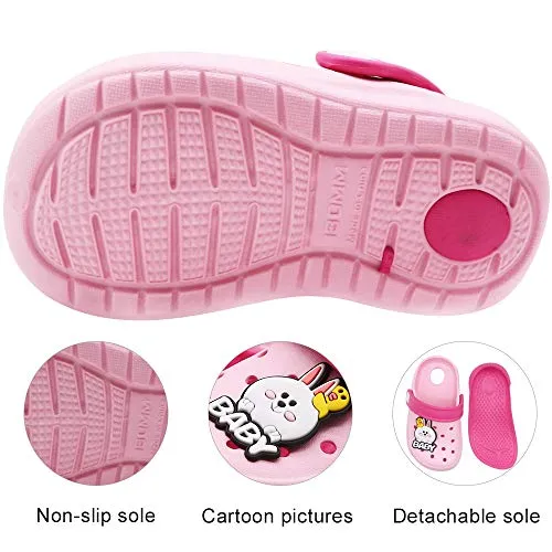 Toddler Little Kids Unicorn Sandals Non-Slip Slide Summer Slippers (Pink)