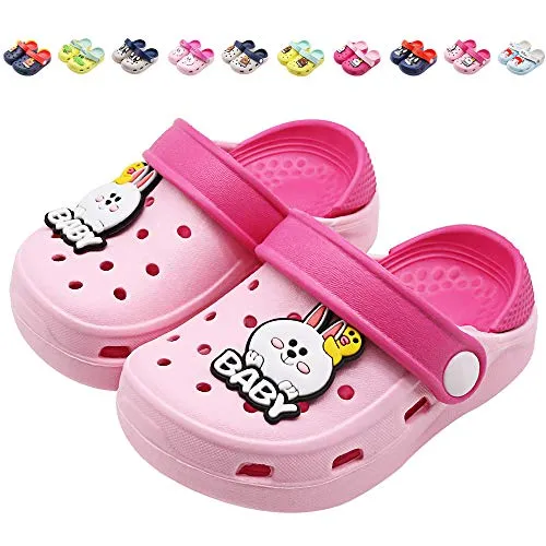 Toddler Little Kids Unicorn Sandals Non-Slip Slide Summer Slippers (Pink)