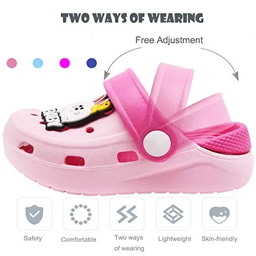 Toddler Little Kids Unicorn Sandals Non-Slip Slide Summer Slippers (Pink)