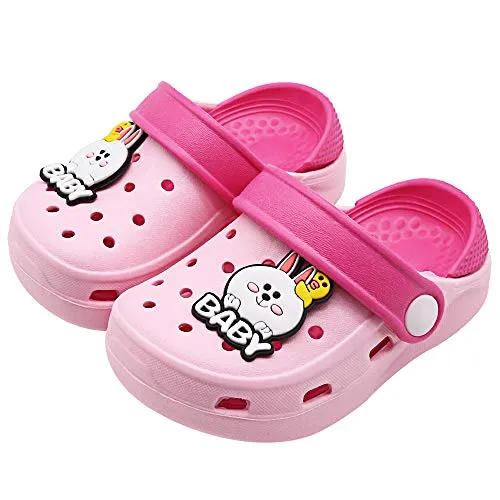 Toddler Little Kids Unicorn Sandals Non-Slip Slide Summer Slippers (Pink)
