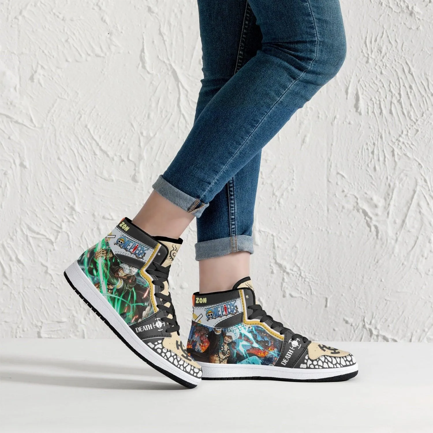 Trafalgar D. Law Dressrosa One Piece Mid 1 Basketball Shoes