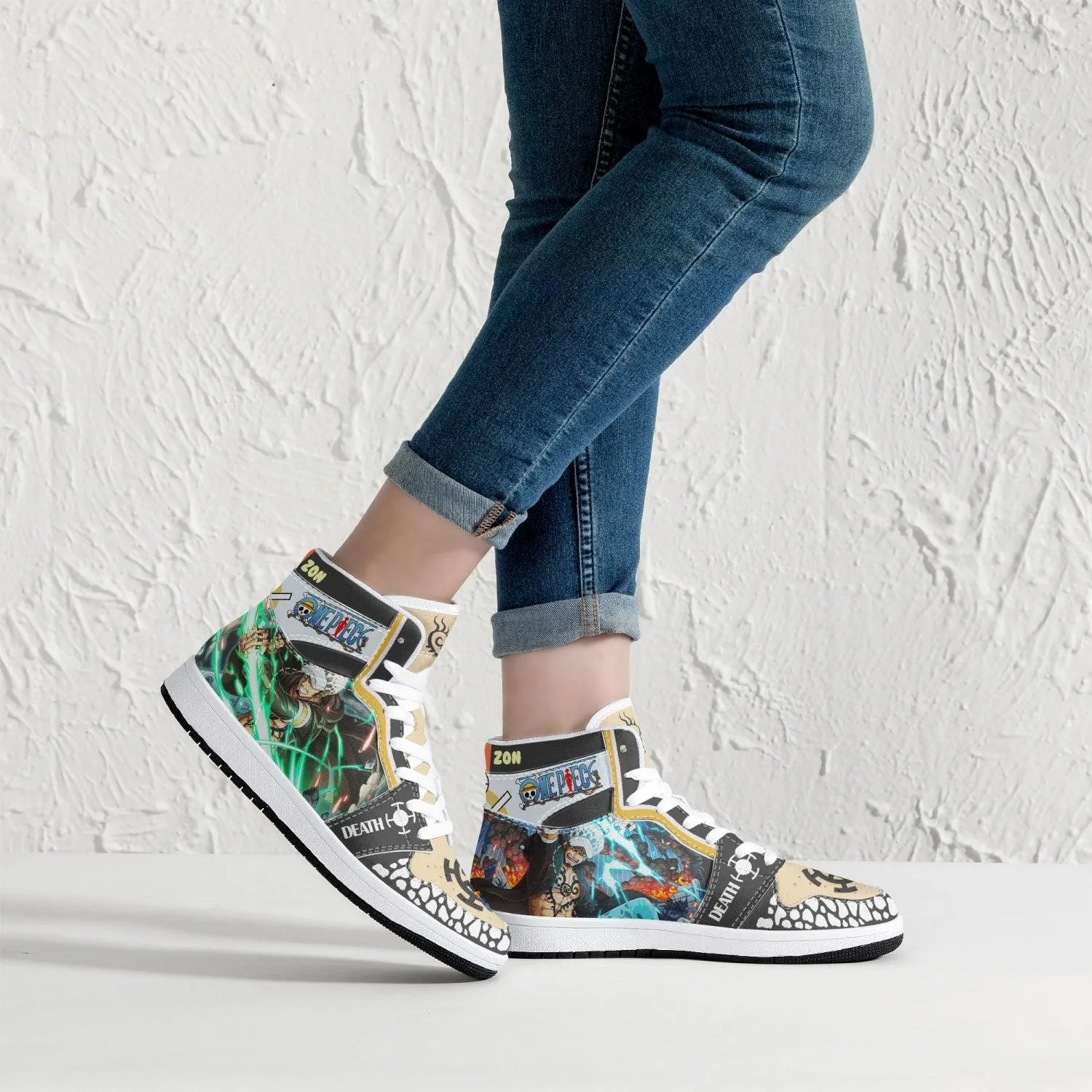 Trafalgar D. Law Dressrosa One Piece Mid 1 Basketball Shoes