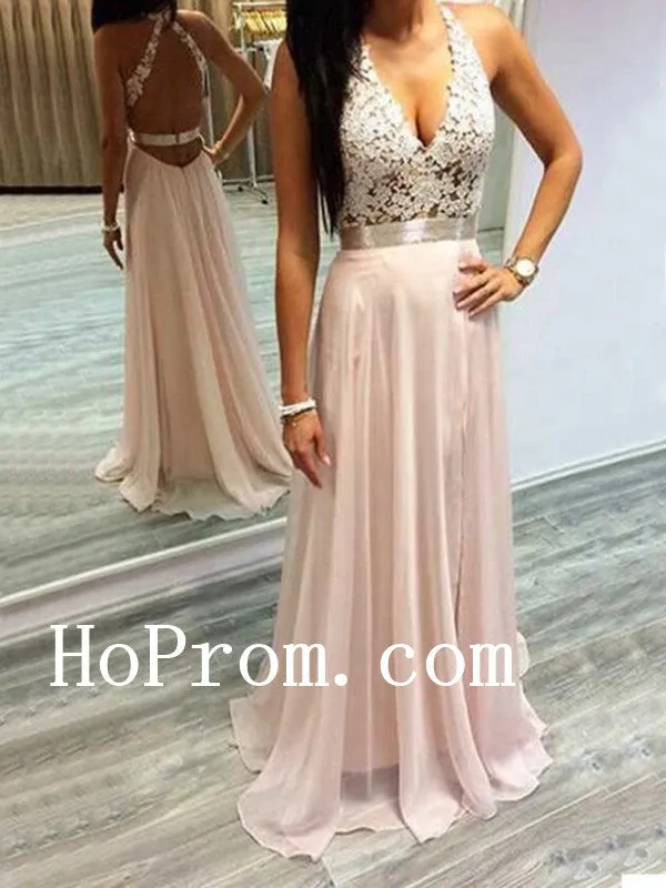 V-Neck Prom Dresses,Backless Prom Dress,Long Evening Dresses