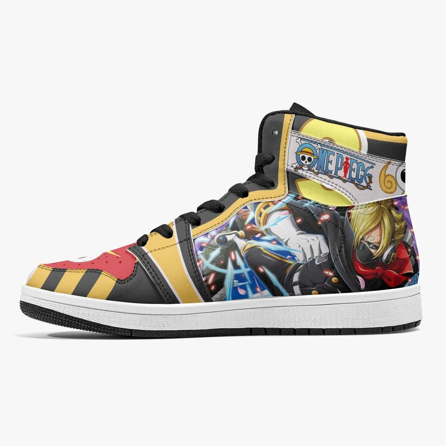 Vinsmoke Sanji Stealth Black One Piece Mid 1 Basketball Shoes