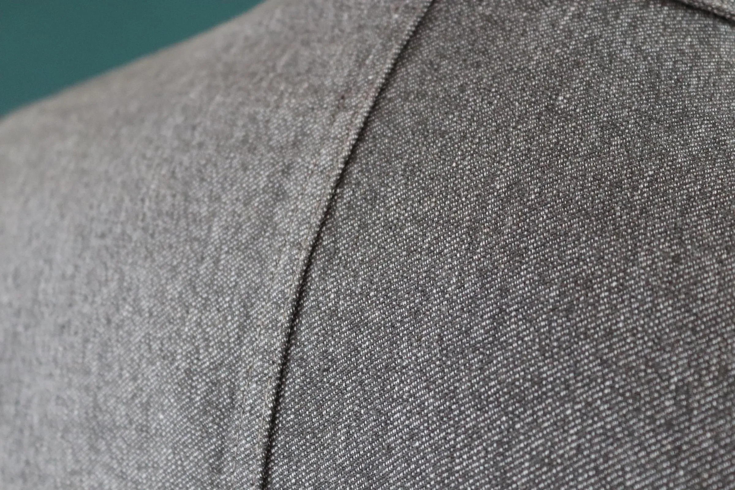 Vintage French workwear jacket - 1950s 60s salt pepper grey overalls - selvedge cotton - long factory coat - 44” chest