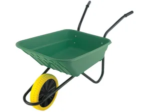 Walsall 90L Green Polypropylene Wheelbarrow - Puncture Proof