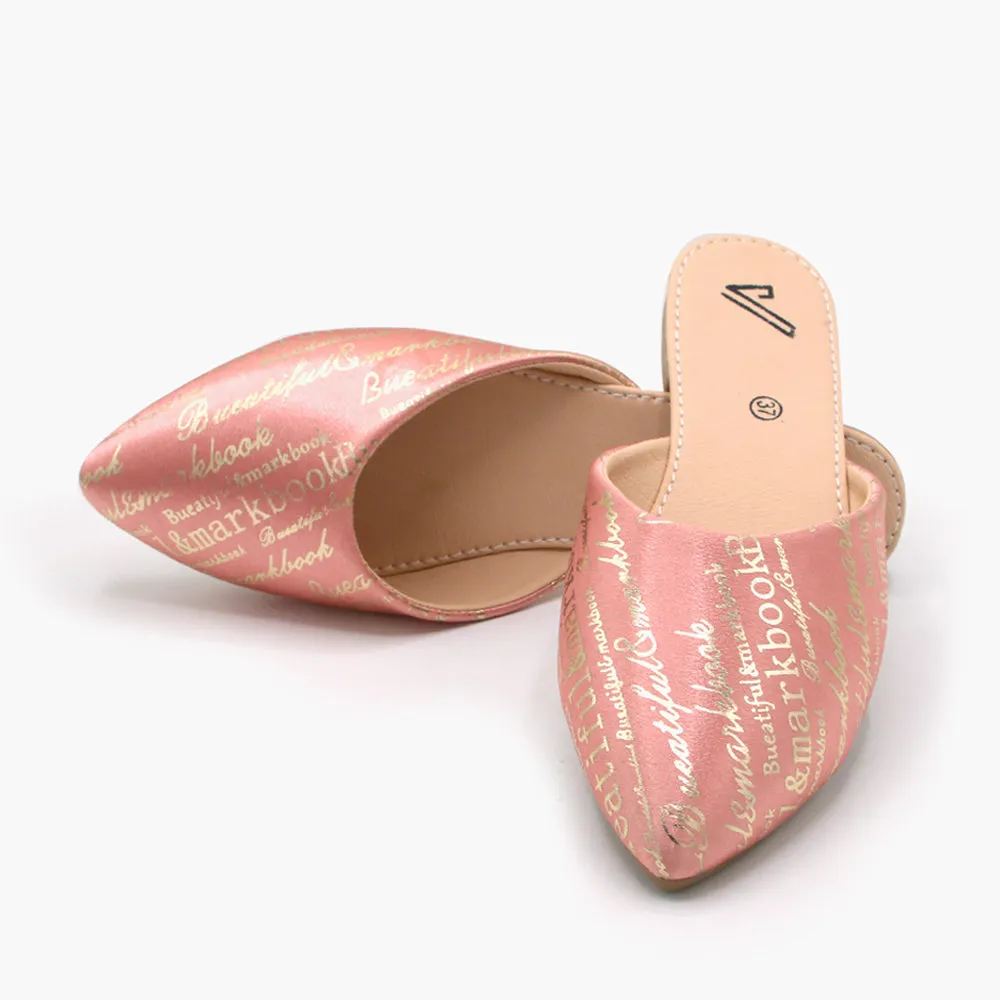 Women's Backless Pump - Peach
