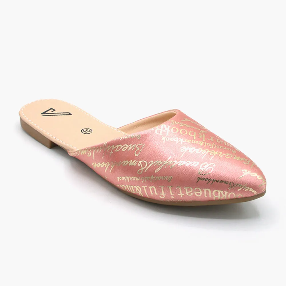 Women's Backless Pump - Peach