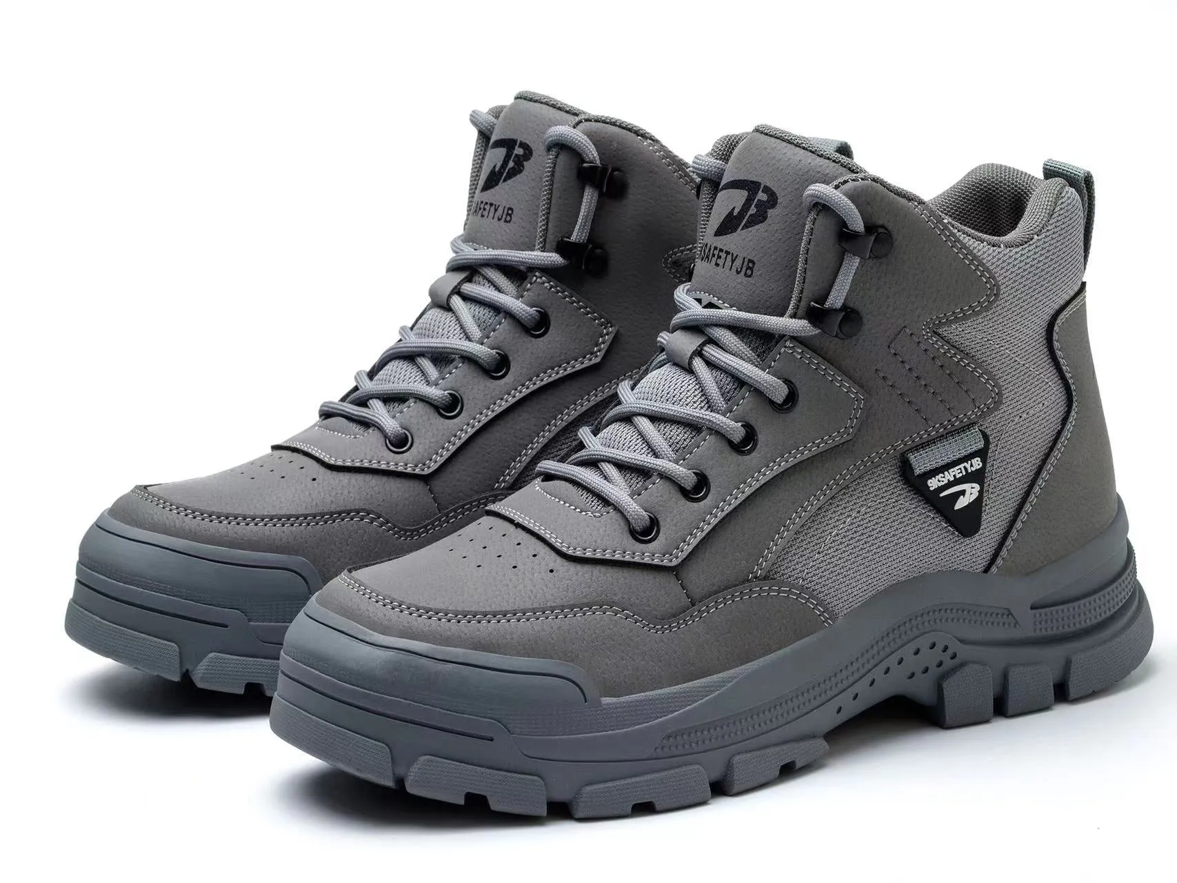 Work Boots for Men Water Resistant Steel Toe Non-Slip Rubber Leather Shoes