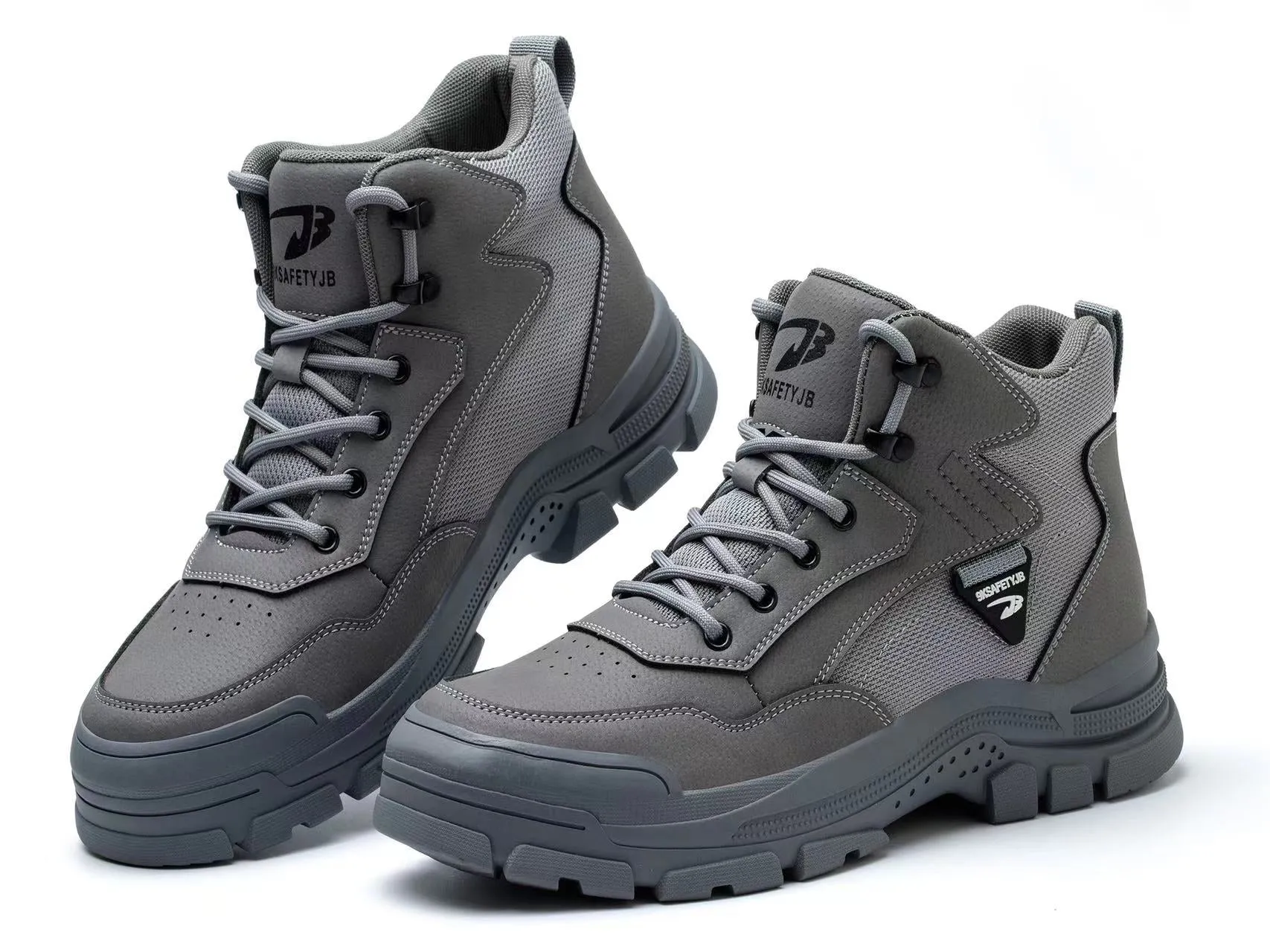 Work Boots for Men Water Resistant Steel Toe Non-Slip Rubber Leather Shoes