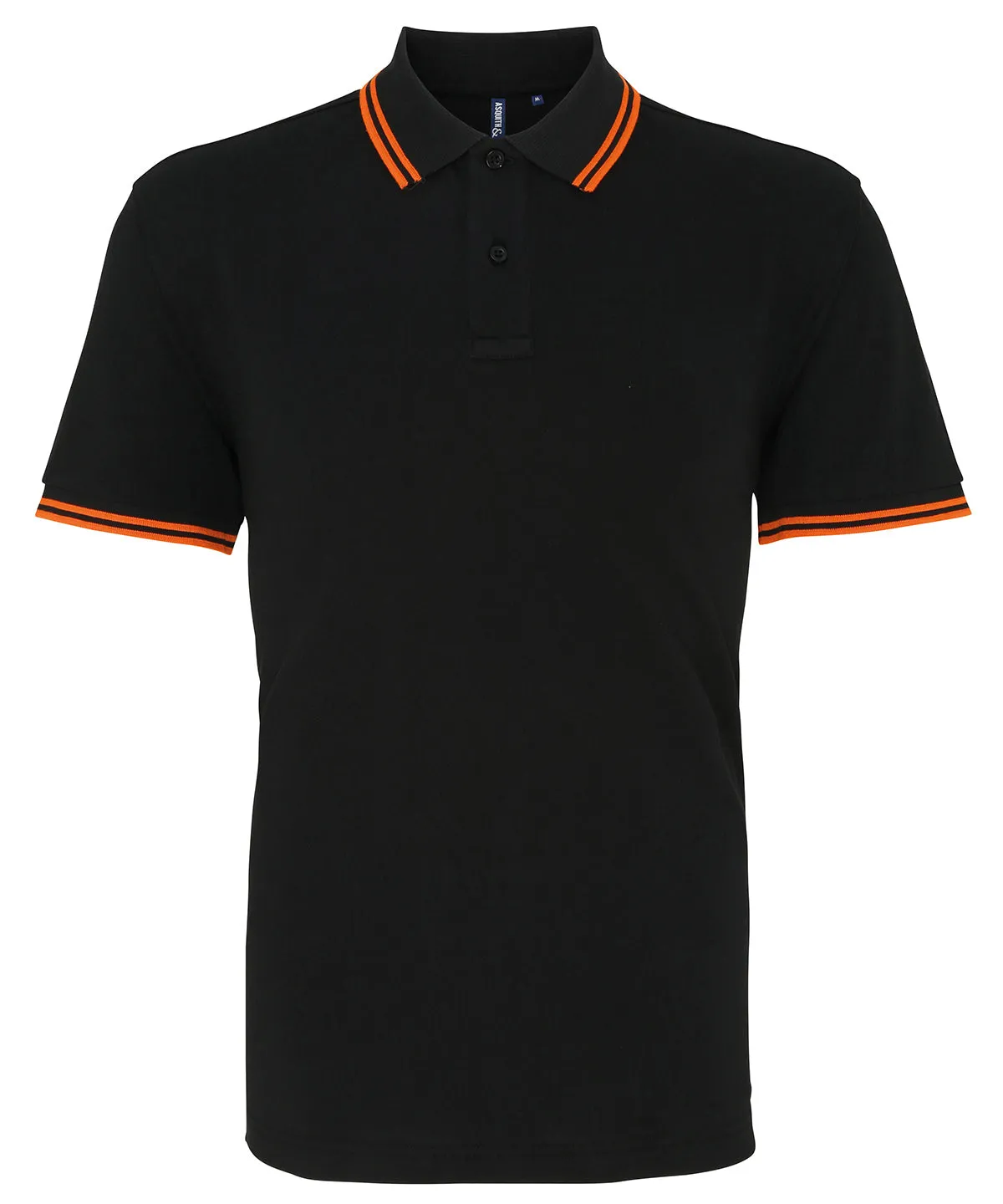 WORKWEAR SAMPLE SALE 2024 - AQ011 Asquith   Fox Unisex Polo - Black/Orange - Size Extra Large
