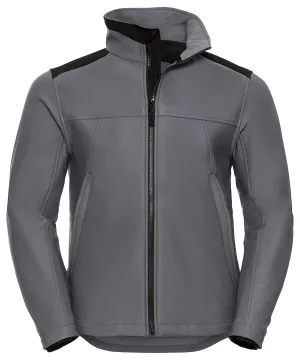 WORKWEAR SAMPLE SALE 2024 - J018M Russell Unisex Softshell Jacket *discontinued range* - Convoy Grey - Size Small