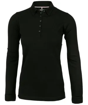 WORKWEAR SAMPLE SALE 2024 - NB71F Nimbus Long Sleeve Ladies Fit Polo - Black - Size S