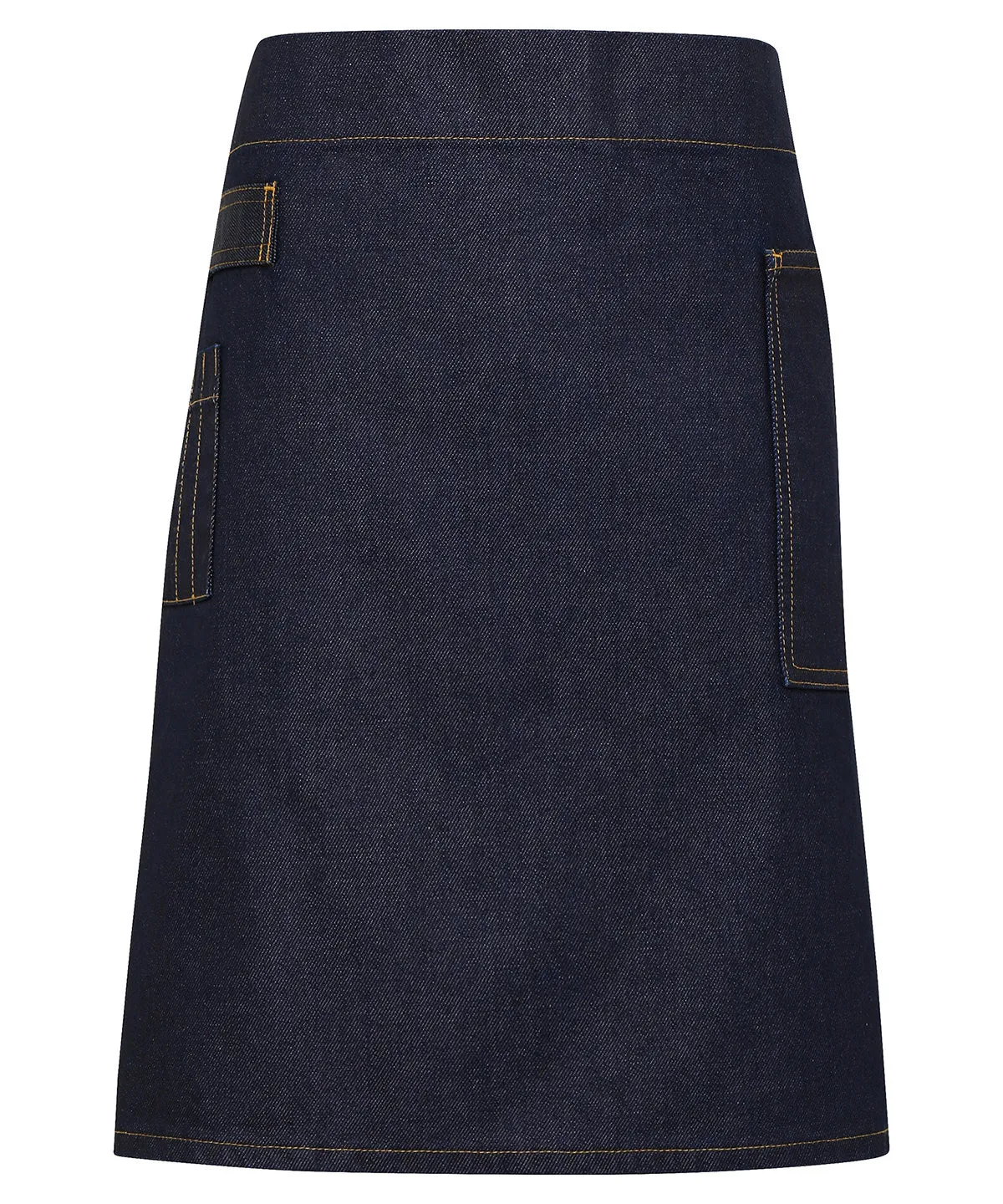 WORKWEAR SAMPLE SALE 2024 -  PR135 Waxed Look Denim Half Apron - Indigo Denim