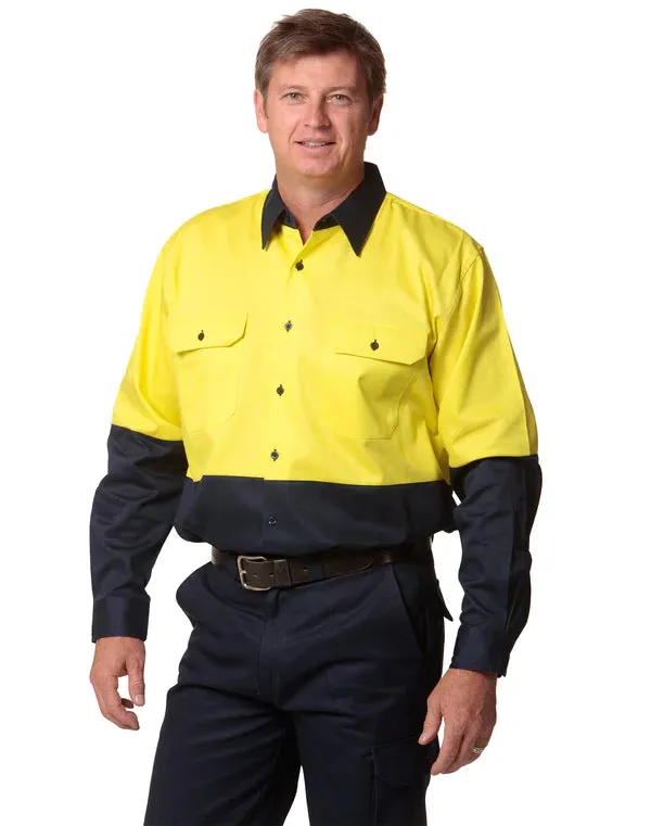 WS Workwear High Visibility Long Sleeve Work Shirts_Size M