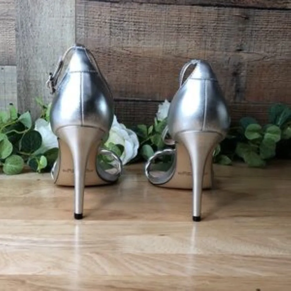 Zoe by Rachel Zoe Ella Metallic Leather Dress Sandals 7.5