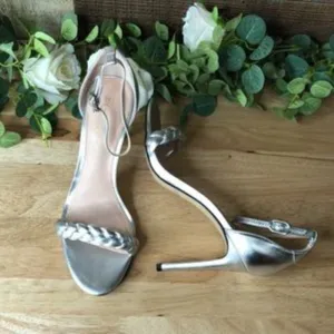 Zoe by Rachel Zoe Ella Metallic Leather Dress Sandals 7.5