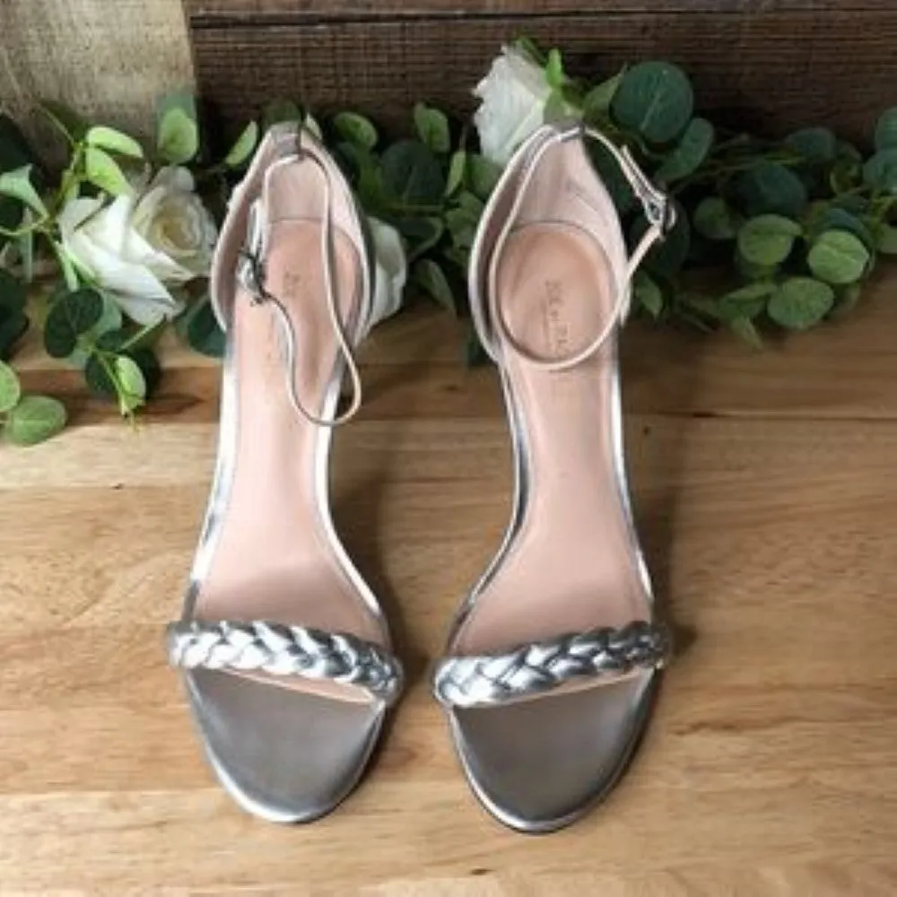 Zoe by Rachel Zoe Ella Metallic Leather Dress Sandals 7.5