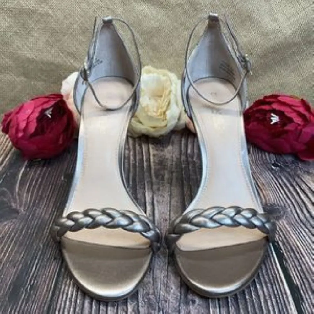 Zoe Rose Gold Leather Ella Two-Piece Dress Sandals 8.5M